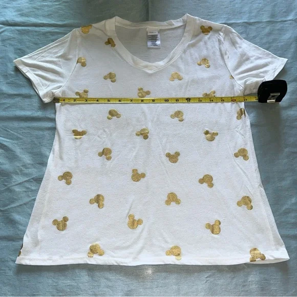 Disney White and Gold Women's Top Size Medium - Picture 3 of 8